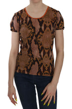 Load image into Gallery viewer, Just Cavalli Alluring Brown Snake Skin Pattern Blouse
