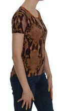 Load image into Gallery viewer, Just Cavalli Alluring Brown Snake Skin Pattern Blouse
