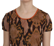 Load image into Gallery viewer, Just Cavalli Alluring Brown Snake Skin Pattern Blouse
