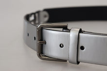 Load image into Gallery viewer, Dolce &amp; Gabbana Chic Silver Leather Belt with Metal Buckle
