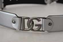 Load image into Gallery viewer, Dolce &amp; Gabbana Chic Silver Leather Belt with Metal Buckle

