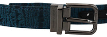 Load image into Gallery viewer, Dolce &amp; Gabbana Elegant Blue Jacquard Designer Belt
