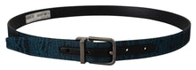 Load image into Gallery viewer, Dolce &amp; Gabbana Elegant Blue Jacquard Designer Belt
