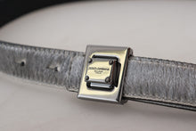 Load image into Gallery viewer, Dolce &amp; Gabbana Elegant Silver Leather Designer Belt
