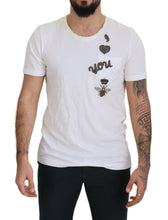 Load image into Gallery viewer, Dolce &amp; Gabbana White Cotton Logo Patch Short Sleeve T-shirt
