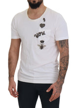 Load image into Gallery viewer, Dolce &amp; Gabbana White Cotton Logo Patch Short Sleeve T-shirt
