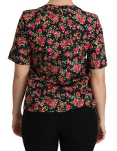 Load image into Gallery viewer, Dolce &amp; Gabbana Elegant Black Floral Crew Neck Top
