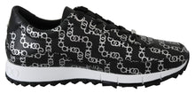 Load image into Gallery viewer, Jimmy Choo Elegant Black &amp; Silver Leather Sneakers
