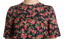 Load image into Gallery viewer, Dolce &amp; Gabbana Elegant Black Floral Crew Neck Top

