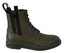 Load image into Gallery viewer, Dolce &amp; Gabbana Chic Military Green Leather Ankle Boots
