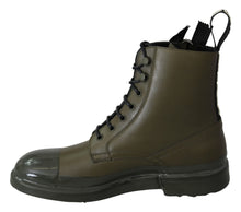 Load image into Gallery viewer, Dolce &amp; Gabbana Chic Military Green Leather Ankle Boots
