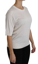 Load image into Gallery viewer, Dolce &amp; Gabbana Elegant White Silk Crew Neck Top
