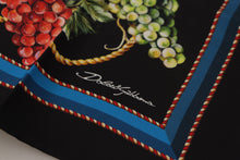 Load image into Gallery viewer, Dolce &amp; Gabbana Black Vineyard Print Square Handkerchief Silk Scarf
