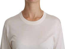 Load image into Gallery viewer, Dolce &amp; Gabbana Elegant White Silk Crew Neck Top
