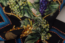 Load image into Gallery viewer, Dolce &amp; Gabbana Black Vineyard Print Square Handkerchief Silk Scarf
