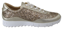 Load image into Gallery viewer, Jimmy Choo Antique Gold Glitter Leather Sneakers
