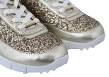 Load image into Gallery viewer, Jimmy Choo Antique Gold Glitter Leather Sneakers
