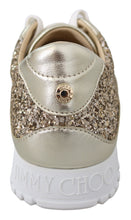 Load image into Gallery viewer, Jimmy Choo Antique Gold Glitter Leather Sneakers
