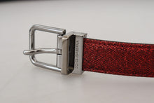 Load image into Gallery viewer, Dolce &amp; Gabbana Elegant Red Leather Belt with Metal Buckle
