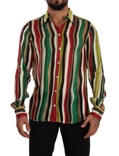 Load image into Gallery viewer, Dolce &amp; Gabbana Elegant Multicolor Striped Silk Blend Shirt
