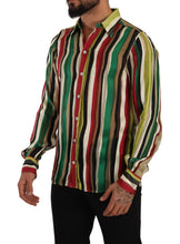 Load image into Gallery viewer, Dolce &amp; Gabbana Elegant Multicolor Striped Silk Blend Shirt
