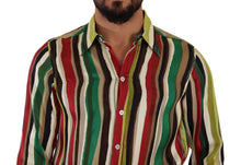 Load image into Gallery viewer, Dolce &amp; Gabbana Elegant Multicolor Striped Silk Blend Shirt
