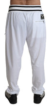 Load image into Gallery viewer, Dolce &amp; Gabbana White Polyester Logo Patch Sweatpants Pants
