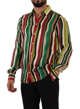 Load image into Gallery viewer, Dolce &amp; Gabbana Elegant Multicolor Striped Silk Blend Shirt
