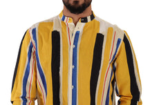 Load image into Gallery viewer, Dolce &amp; Gabbana Elegant Yellow Striped Henley Shirt
