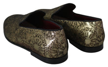 Load image into Gallery viewer, Dolce &amp; Gabbana Gold Bordeaux Loafers Slides Dress Shoes
