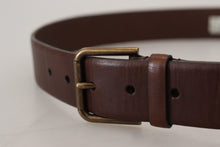 Load image into Gallery viewer, Dolce &amp; Gabbana Elegant Brown Leather Belt with Metal Buckle
