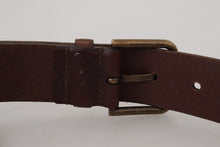 Load image into Gallery viewer, Dolce &amp; Gabbana Elegant Brown Leather Belt with Metal Buckle
