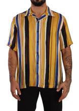 Load image into Gallery viewer, Dolce &amp; Gabbana Yellow Striped Silk-Blend Men&#39;s Shirt
