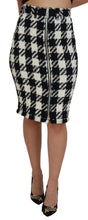 Load image into Gallery viewer, Dolce &amp; Gabbana Elegant Houndstooth High-Waist Knee-Length Skirt
