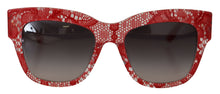 Load image into Gallery viewer, Dolce &amp; Gabbana Elegant Red Lace Detail Sunglasses
