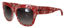 Load image into Gallery viewer, Dolce &amp; Gabbana Elegant Red Lace Detail Sunglasses
