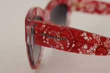 Load image into Gallery viewer, Dolce &amp; Gabbana Elegant Red Lace Detail Sunglasses
