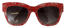 Load image into Gallery viewer, Dolce &amp; Gabbana Elegant Red Lace Detail Sunglasses
