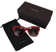 Load image into Gallery viewer, Dolce &amp; Gabbana Elegant Red Lace Detail Sunglasses
