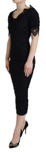 Load image into Gallery viewer, Dolce &amp; Gabbana Black Sheath Midi Bodycon Lace Silk Dress
