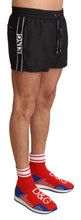 Load image into Gallery viewer, Dolce &amp; Gabbana Elegant Black KING Motive Swim Trunks
