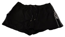 Load image into Gallery viewer, Dolce &amp; Gabbana Elegant Black KING Motive Swim Trunks
