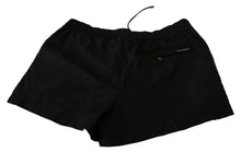 Load image into Gallery viewer, Dolce &amp; Gabbana Elegant Black KING Motive Swim Trunks
