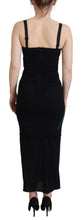 Load image into Gallery viewer, Dolce &amp; Gabbana Black Sheath Bodycon Stretch Roses Dress
