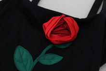 Load image into Gallery viewer, Dolce &amp; Gabbana Black Sheath Bodycon Stretch Roses Dress

