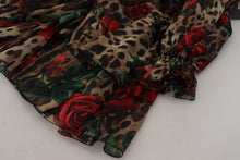 Load image into Gallery viewer, Dolce &amp; Gabbana Silk Leopard Print &amp; Red Roses Dress
