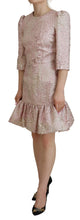 Load image into Gallery viewer, Dolce &amp; Gabbana Elegant Pink Jacquard Midi Sheath Dress
