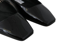 Load image into Gallery viewer, Jimmy Choo Elegant Black Patent Flats with Crystal Accent
