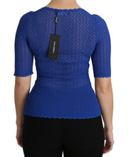 Load image into Gallery viewer, Dolce &amp; Gabbana Elegant Blue Sheer Blouse
