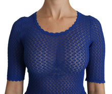 Load image into Gallery viewer, Dolce &amp; Gabbana Elegant Blue Sheer Blouse
